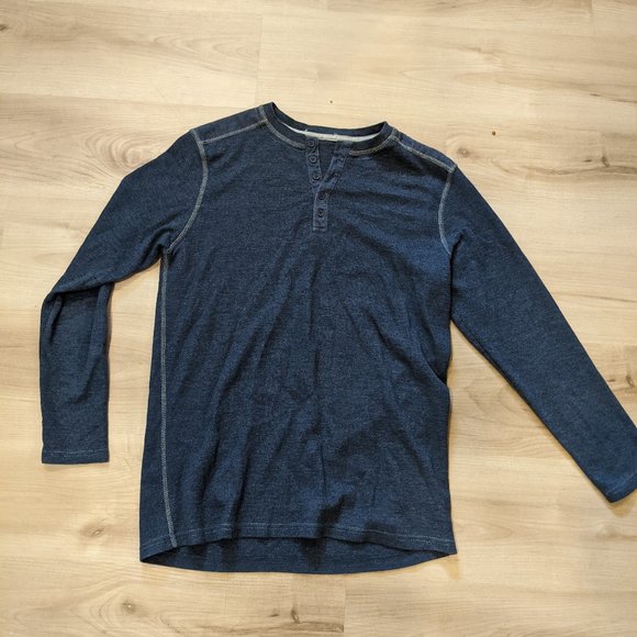 Gray 5 button long sleeve shirt - Picture 1 of 4